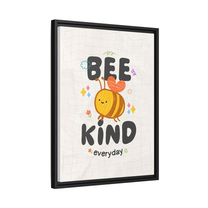 Bee Kind Framed Canvas Print Inspirational Kids Wall Art