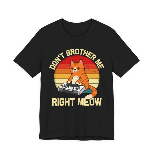 Funny Gamer Cat T-Shirt Novelty Gaming Cat Tee