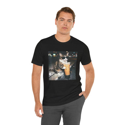 Cat with Iced Coffee T‑Shirt