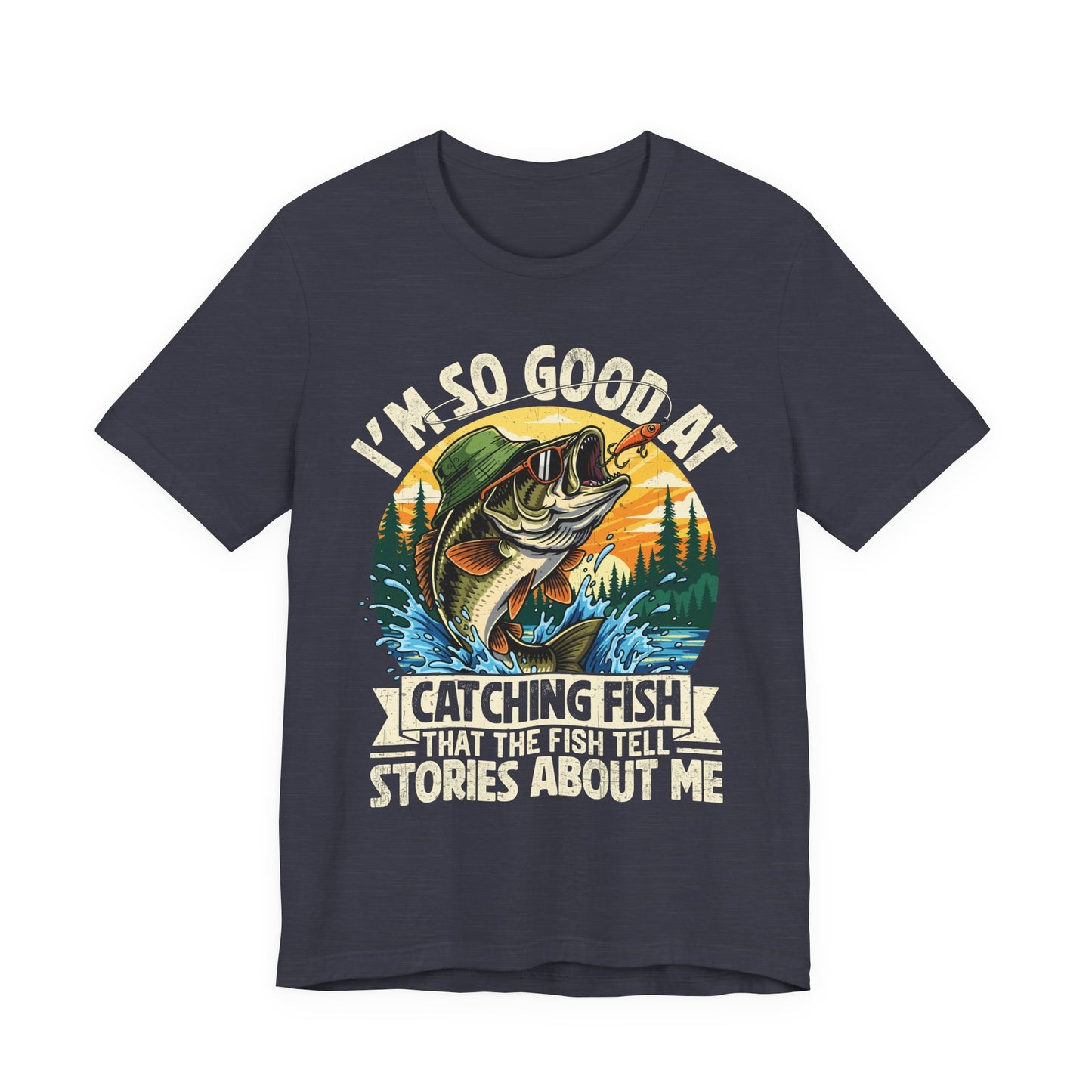 Funny Fishing T-Shirt Retro Bass Fisherman Tee