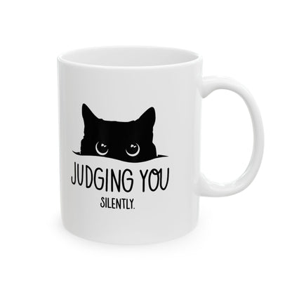 I’m Judging You' Black Cat Ceramic Mug
