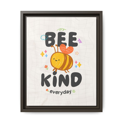 Bee Kind Framed Canvas Print Inspirational Kids Wall Art