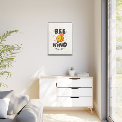 Bee Kind Framed Canvas Print Inspirational Kids Wall Art