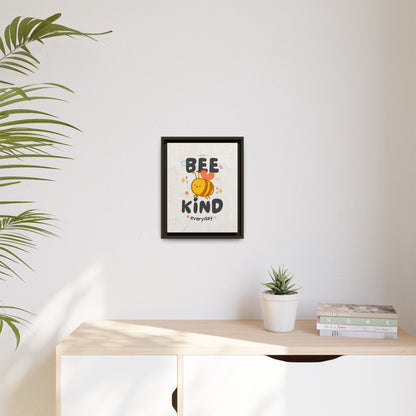 Bee Kind Framed Canvas Print Inspirational Kids Wall Art