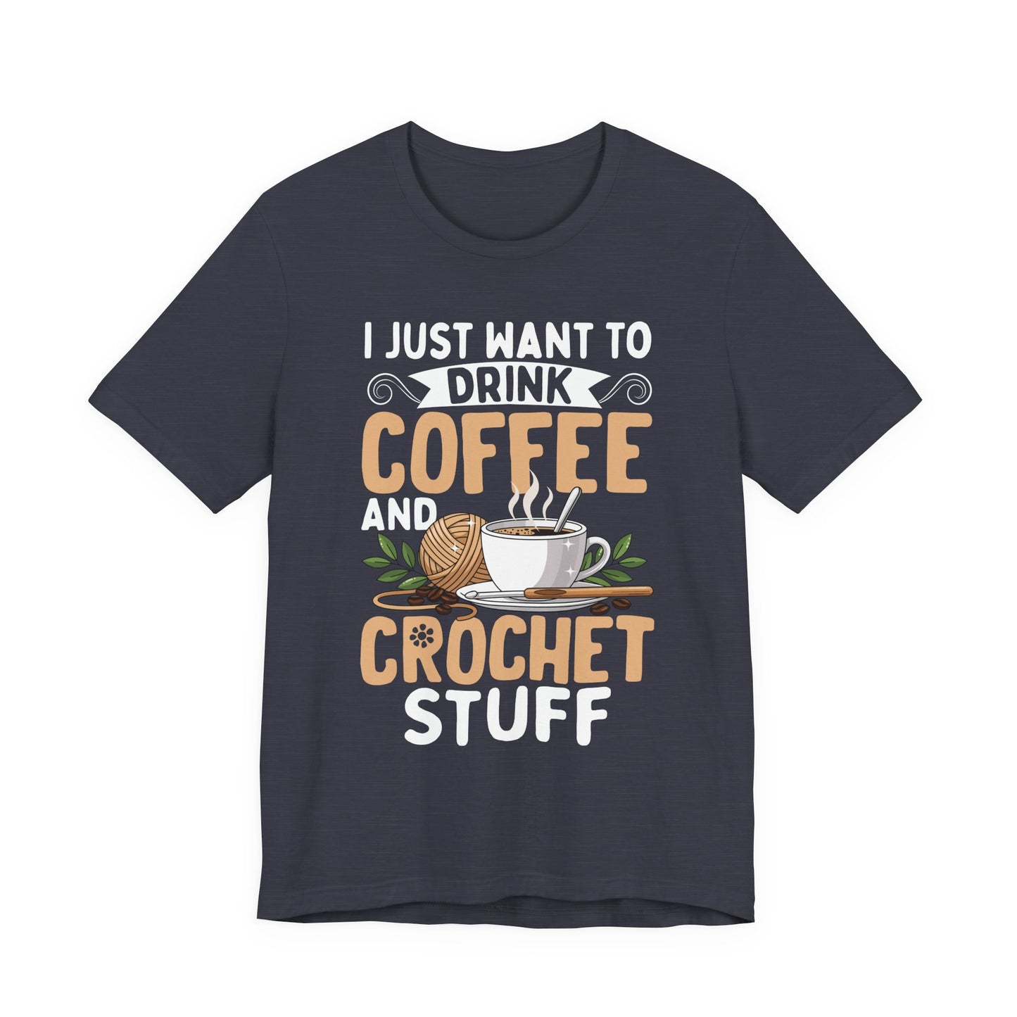Crochet Coffee Lover Knitting Graphic T-Shirt