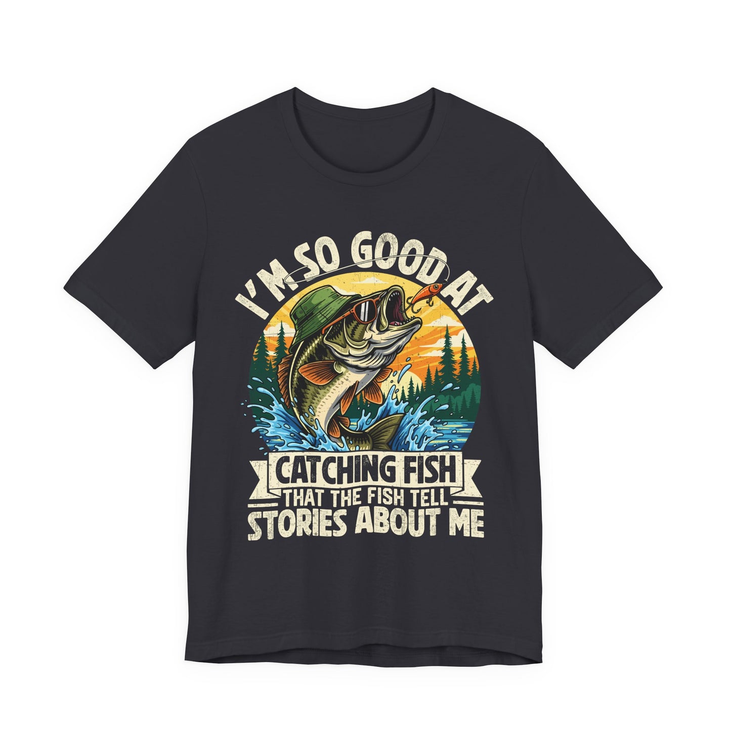 Funny Fishing T-Shirt Retro Bass Fisherman Tee