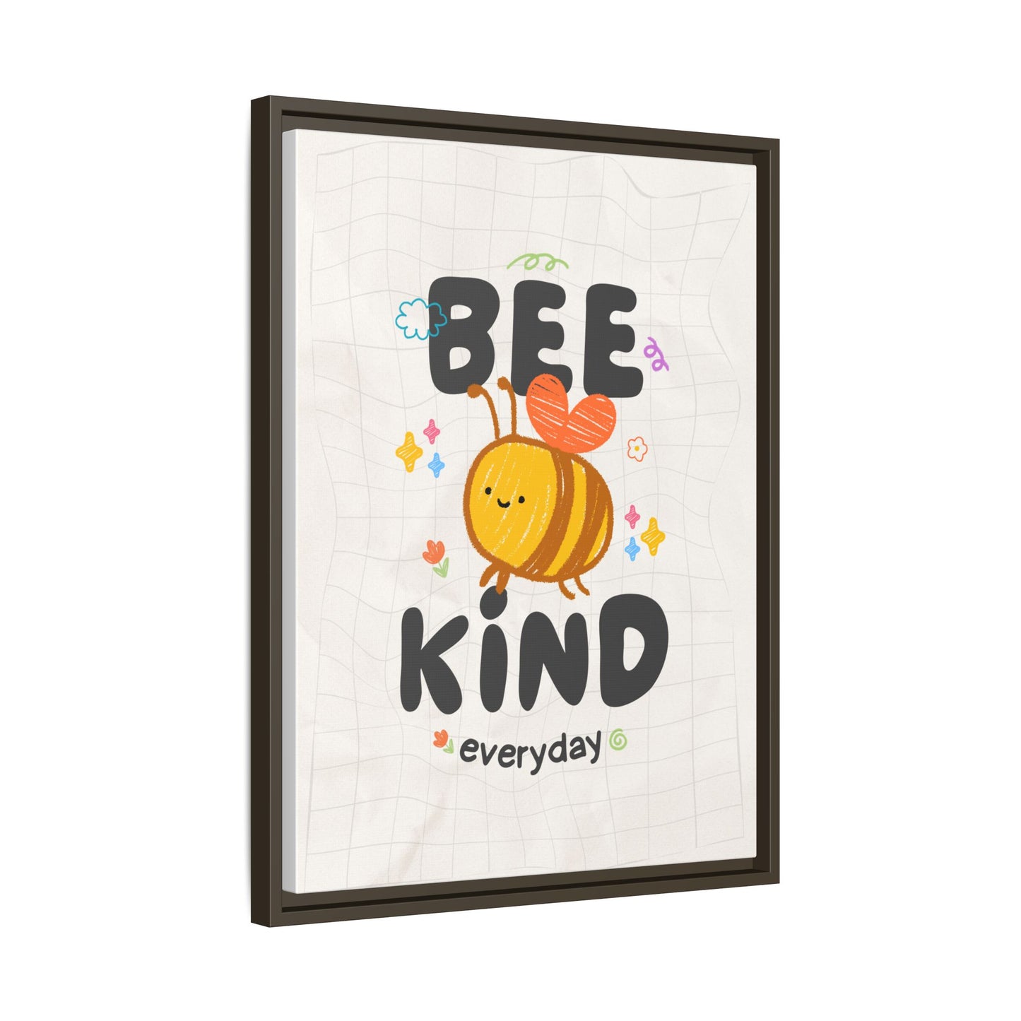 Bee Kind Framed Canvas Print Inspirational Kids Wall Art