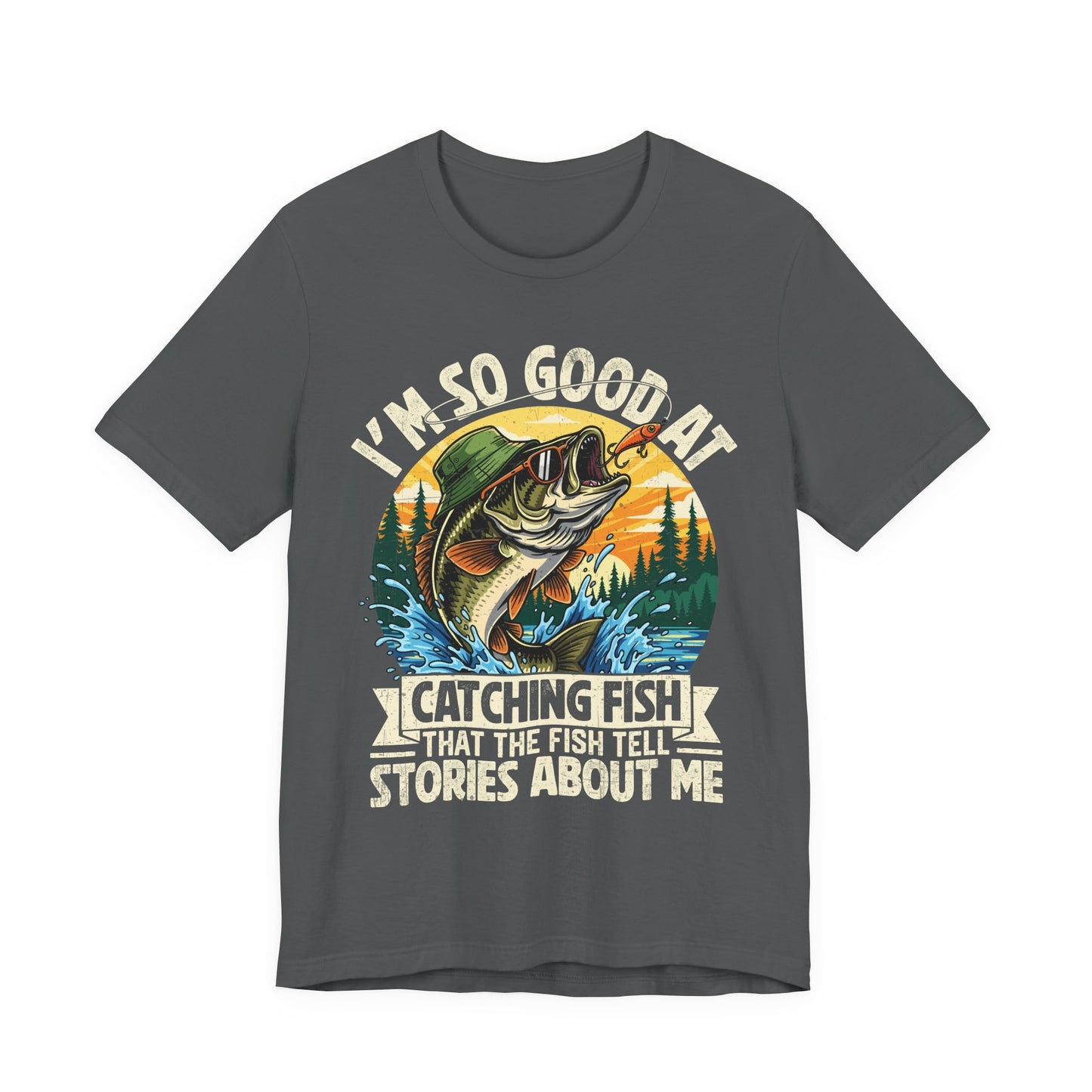 Funny Fishing T-Shirt Retro Bass Fisherman Tee