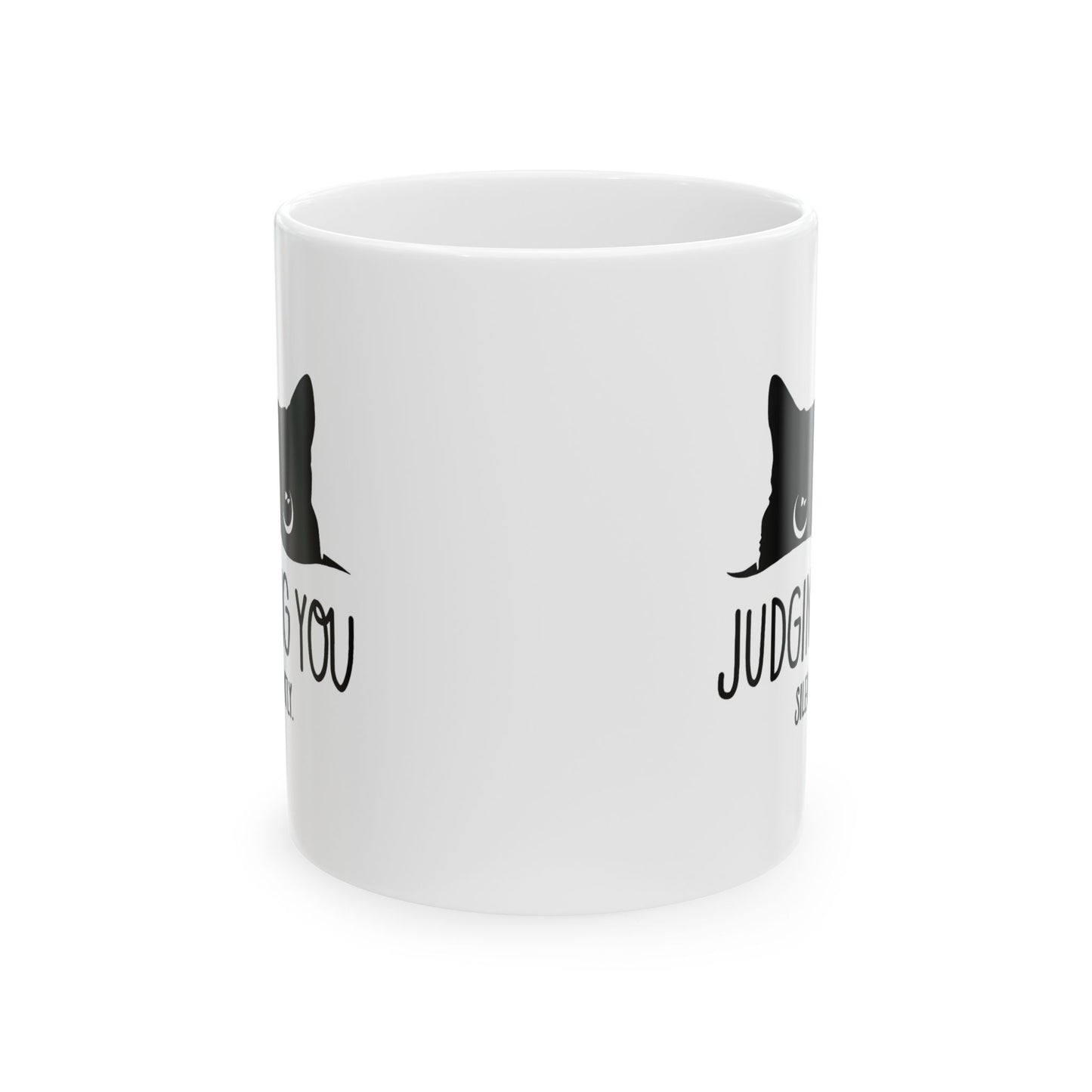 I’m Judging You' Black Cat Ceramic Mug
