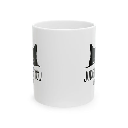 I’m Judging You' Black Cat Ceramic Mug