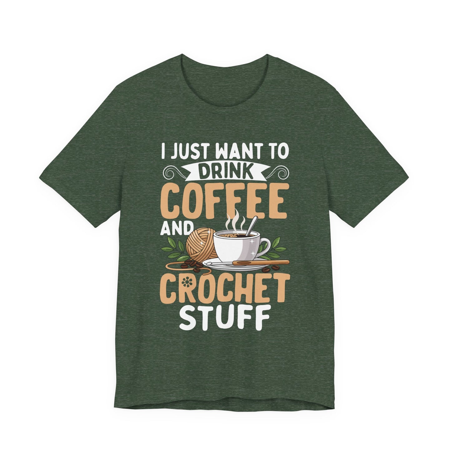Crochet Coffee Lover Knitting Graphic T-Shirt