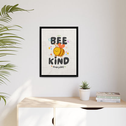 Bee Kind Framed Canvas Print Inspirational Kids Wall Art