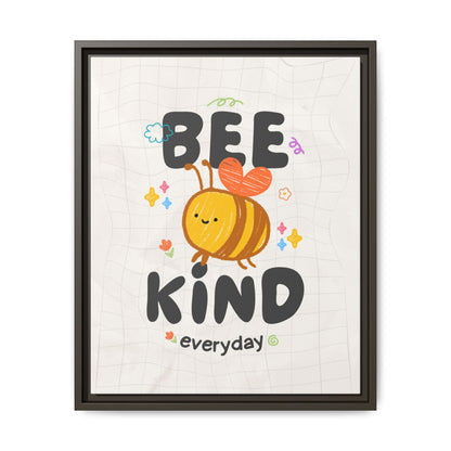 Bee Kind Framed Canvas Print Inspirational Kids Wall Art