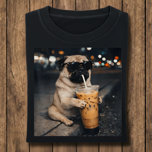 Pug Drinking Boba T-Shirt