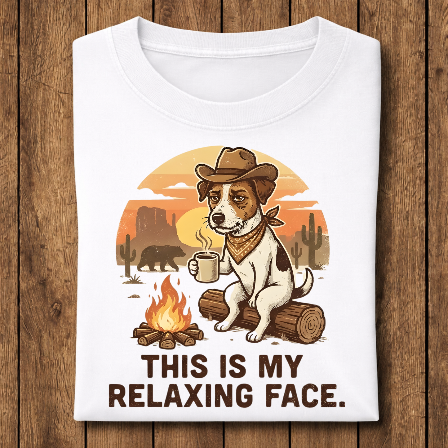 Relaxing Face Camping Dog T-Shirt