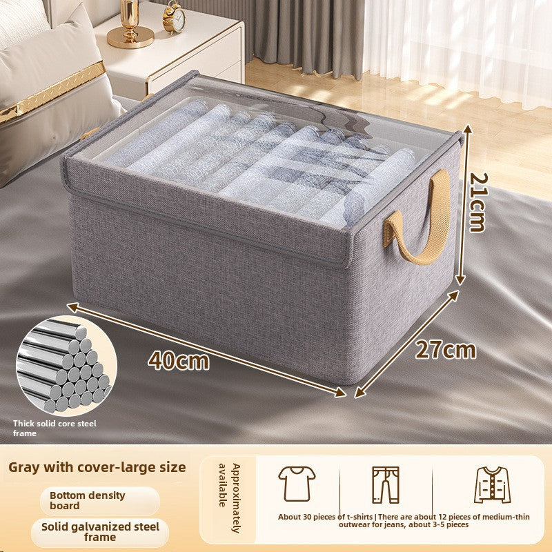 Foldable Clothes Storage Box with Lid